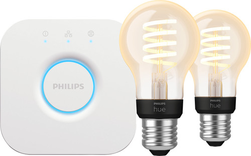 Philips Hue Filament White Ambiance Standaard 2-Pack + Bridge Main Image