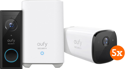 Eufycam 2 Pro 5-Pack + Video Doorbell Battery Main Image