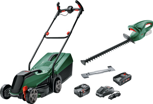 - DE BESTE BOSCH CITYMOWER 18V-32 + BOSCH EASYHEDGECUT 18-45 LI INCL. 4,0 AH ACCU (2X)