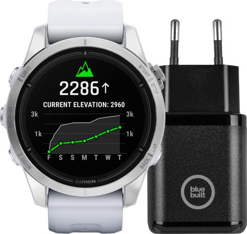 Garmin Epix Pro White 42mm + BlueBuilt Charger 30W Black Main Image