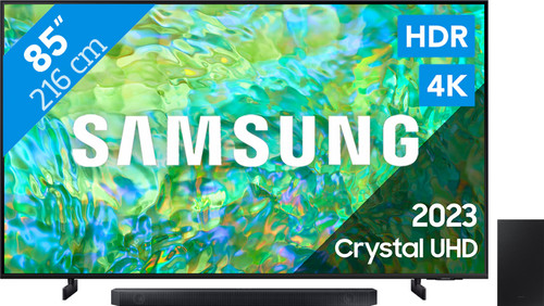 Samsung Crystal UHD 85CU8000 (2023) + Soundbar Main Image