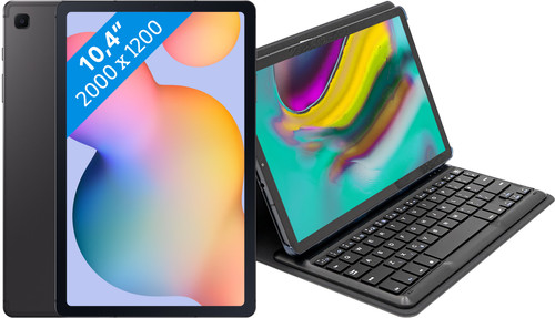 Samsung Galaxy Tab S6 Lite (2022) 128 GB Grijs Wifi + Targus Toetsenbord Hoes QWERTY Zwart Main Image