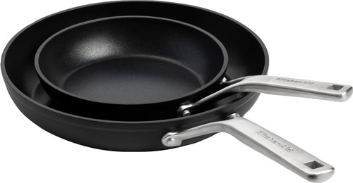KitchenAid Classic Forged Padella Griglia Bistecchiera in Alluminio duro anodizzato, Senza PFAS, Ceramica antiaderente, 28 cm, Adatte a Tutti i Tipi di Fornelli, Induzione, Forno e Lavastoviglie, Nero