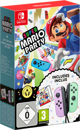 Super Mario Party + Joy-Con Pastel Paars en Groen Main Image