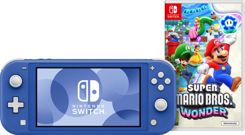 Nintendo Switch Lite Blauw + Super Mario Bros. Wonder Main Image