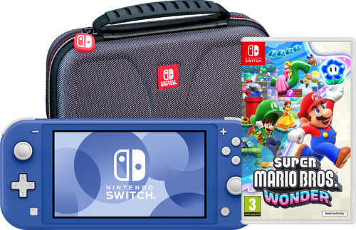 Nintendo Switch Blue + Super Mario Bros. Wonder + Travel Case Main Image