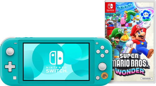 Nintendo Switch Turquoise + Super Mario Bros. Wonder Main Image