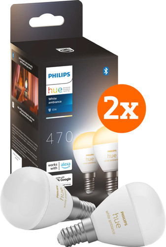 Philips Hue Luster kogellamp White Ambiance E14 4-pack Main Image