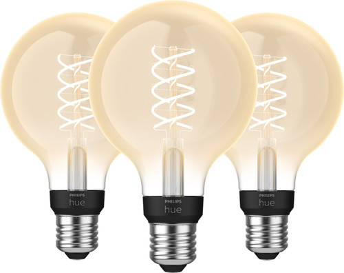 Philips Hue Filament Light White Globe E27 3-pack Main Image