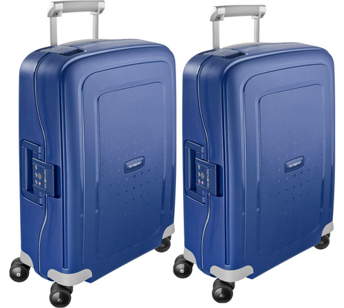 Samsonite S'Cure Spinner 55cm Dark Blue Duo Suitcase Set Main Image