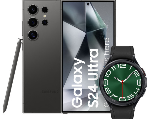 Samsung Galaxy S24 Ultra 512GB Zwart 5G + Galaxy Watch 6 Classic Zwart 47mm Main Image