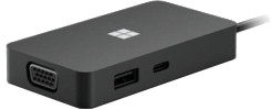 Microsoft Surface USB-C Travel Hub Bedraad USB 3.2 Gen 2 Zwart Main Image