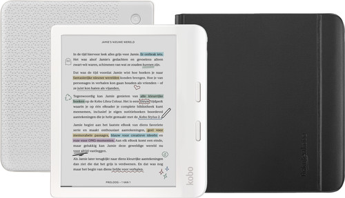 Kobo Libra Colour White + Notebook SleepCover Black Main Image