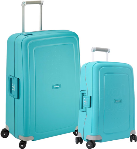 Samsonite S'cure Spinner 55+75cm Aqua Blue Kofferset Main Image