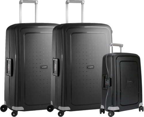 Samsonite S'Cure Spinner 75cm + 75cm + 55cm Black Suitcase Set Main Image