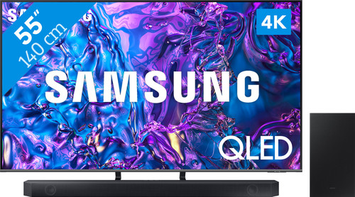 Samsung QLED 4K 55Q74D (2024) + Soundbar Main Image