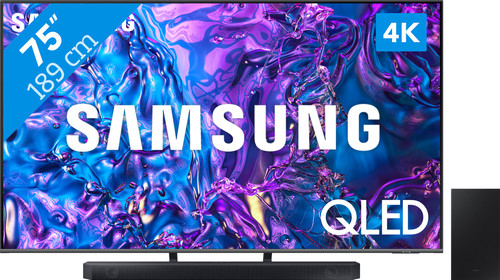 Samsung QLED 4K 75Q74D (2024) + Soundbar Main Image