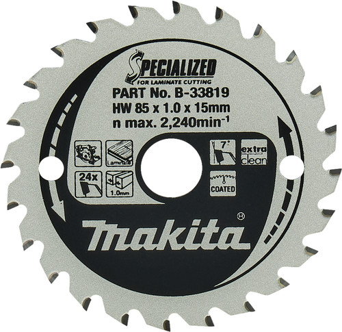 Makita Circular Saw Blade Laminate Specialized 85x15x1.0 24T Main Image