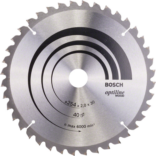 Bosch Circular Saw Blade Optiline Wood 254x30x2mm, 40T Main Image