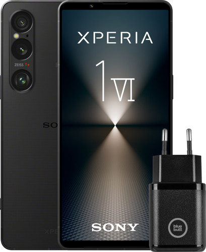 Sony Xperia 1 VI 256GB Zwart 5G + BlueBuilt Oplader met Usb C Poort 30W Zwart Main Image