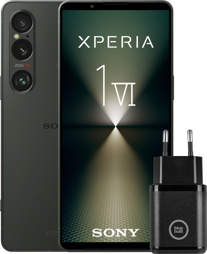 Sony Xperia 1 VI 256GB Green 5G + BlueBuilt Charger with USB-C Port 30W Black Main Image