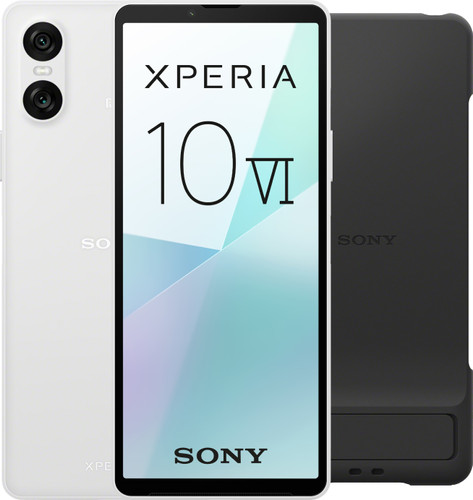 Sony Xperia 10 VI 128GB Wit 5G + Sony Back Cover Zwart met Standaard Main Image