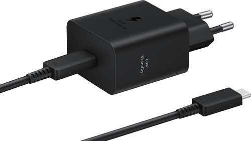 Samsung Super Fast Charging Oplader 45W Zwart + Usb C Kabel 1,8m Zwart Kunststof Main Image