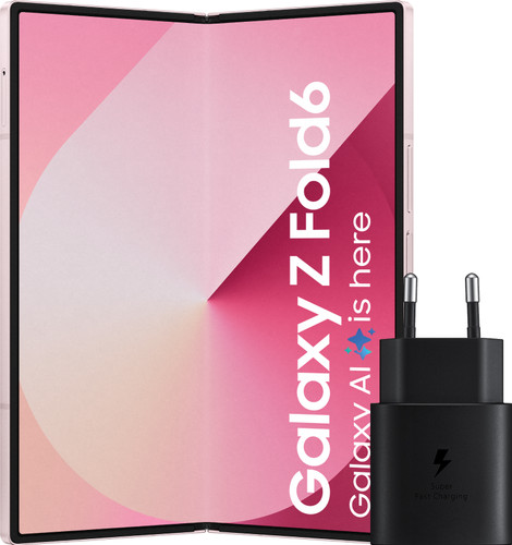 Samsung Galaxy Z Fold 6 256GB Roze 5G + Samsung Oplader 25W Zwart Main Image