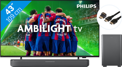 Philips 43PUS8309 - Ambilight (2024) + Soundbar + HDMI Cable Main Image