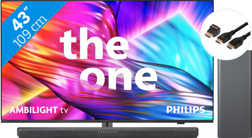 Philips The One 43PUS8909 - Ambilight (2024) + Soundbar + Hdmi kabel Main Image