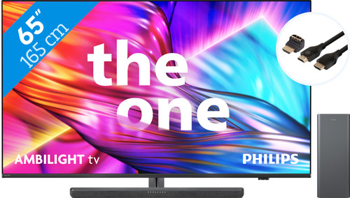 Philips The One 65PUS8909 - Ambilight (2024) + Soundbar + Hdmi kabel Main Image