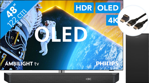 Philips 48OLED809 - Ambilight (2024) + Philips TAB7908 + Bluebuilt HDMI Kabel Main Image