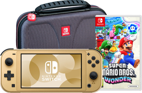 Nintendo Switch Lite Zelda Edition + Super Mario Bros. Wonder + Travel Case Main Image