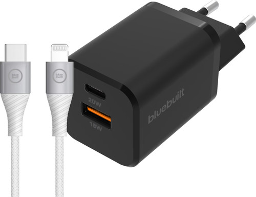 BlueBuilt Fast Charger with 2 USB Ports 38W + Lightning Cable 1.5m Main Image