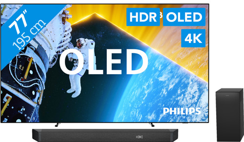 Philips Ambilight TV 77OLED809 + Soundbar + HDMI Cable Main Image