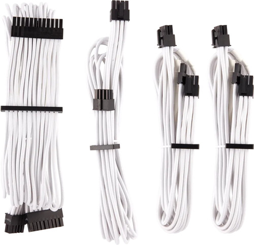 CORSAIR Premium Sleeved PSU Cables Starter Kit - White Main Image