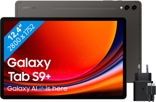 Samsung Galaxy Tab S9 Plus 12.4 inch 256 GB Wifi en 5G Zwart + Samsung Oplader Main Image