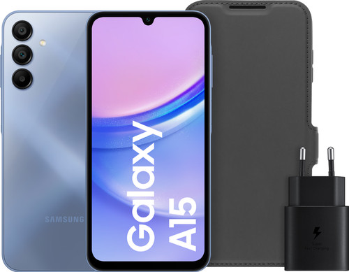 Samsung Galaxy A15 128GB Blauw 4G + Accessoirepakket Main Image