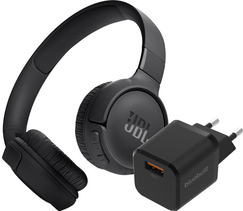 JBL Tune 520BT Black + BlueBuilt Quick Charge Charger with USB-A Port 18W Black Main Image