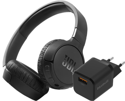 JBL Tune 660NC Black + BlueBuilt Quick Charge Charger with USB-A Port 18W Black Main Image