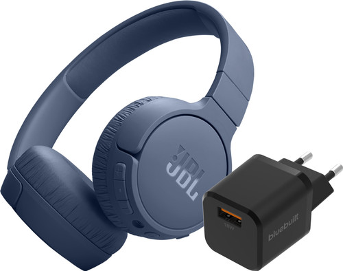 JBL Tune 670NC Blauw + BlueBuilt Quick Charge Oplader met Usb A Poort 18W Zwart Main Image