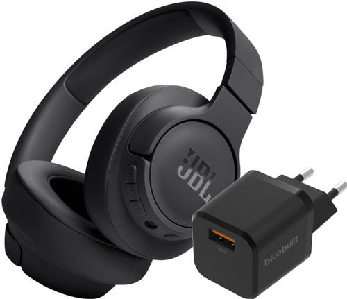 JBL Tune 720BT Zwart + BlueBuilt Quick Charge Oplader met Usb A Poort 18W Zwart Main Image