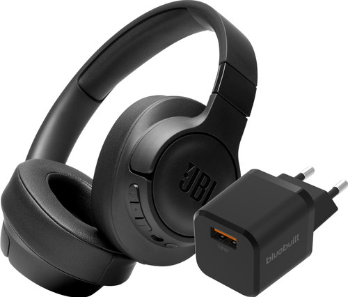 JBL Tune 760NC Zwart + BlueBuilt Quick Charge Oplader met Usb A Poort 18W Zwart Main Image