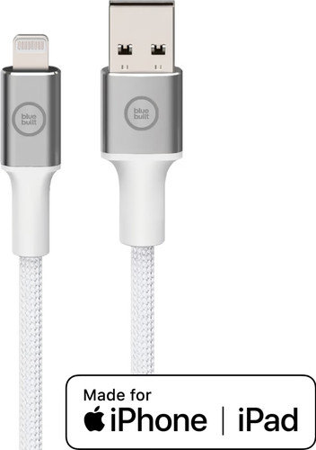 BlueBuilt Usb A naar Lightning Kabel 1,5m Nylon Wit Main Image