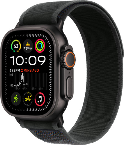 Apple Watch Ultra 2 4G 49mm Zwart Trail Band Zwart M/L Main Image