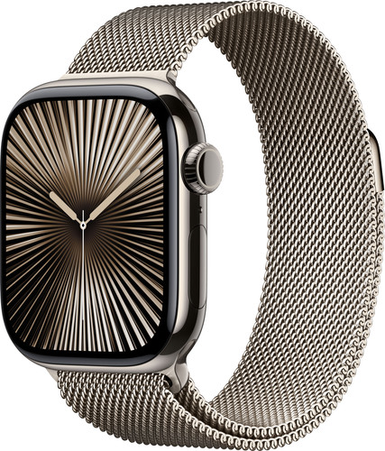 Apple Watch Series 10 4G 42mm Titanium Silver Milanese Watch Strap Main Image