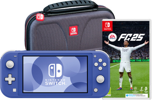 Nintendo Switch Lite Blue + EA Sports FC 25 + Bigben Travel Case Main Image