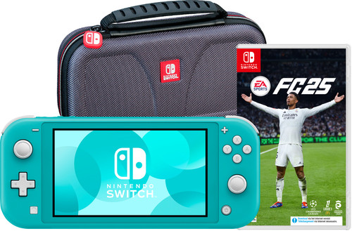 Nintendo Switch Lite Turquoise + EA Sports FC 25 + Bigben Travel Case Main Image