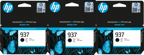 HP 937 Cartridge Zwart Triple Pack Main Image