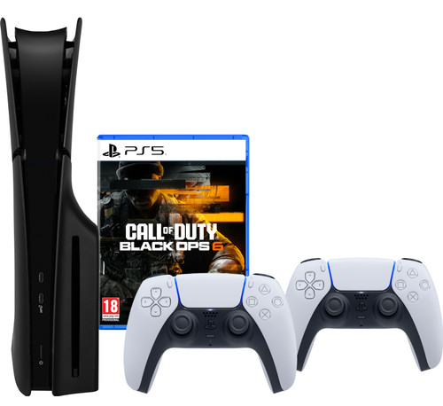 PlayStation 5 Slim Disc Edition + Black Ops 6 + Covers Zwart + Extra Controller Wit Main Image